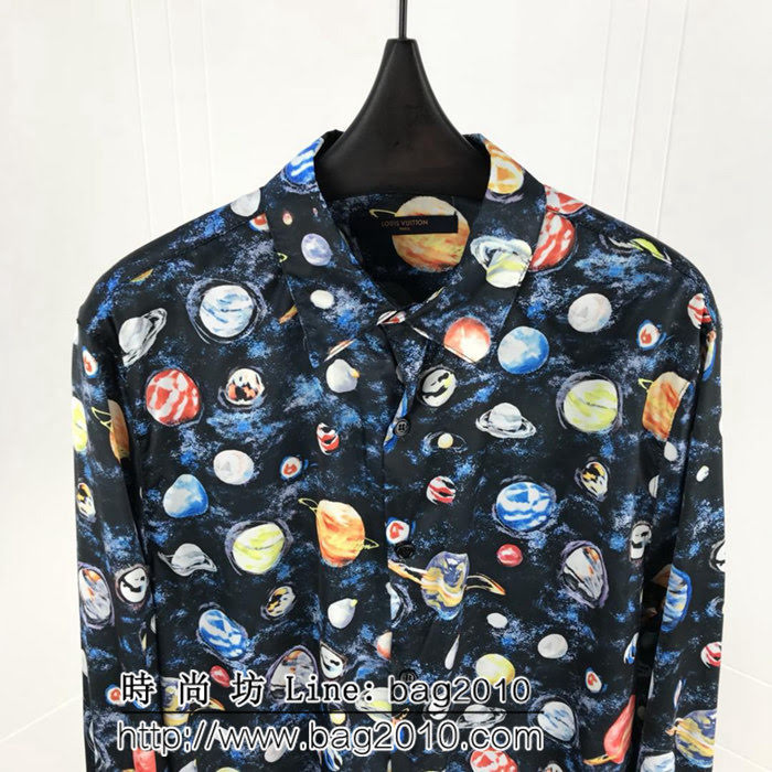 LV路易威登 19ss Galaxy星空系列 銀河行星圖案 活性印花工藝 無膠感 原版真絲混紡面料 高版本男女同款 ydi2572